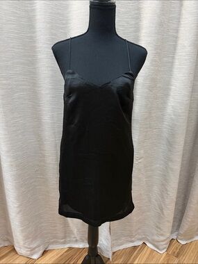 Superdown Black Satin Slip Mini Dress - Women